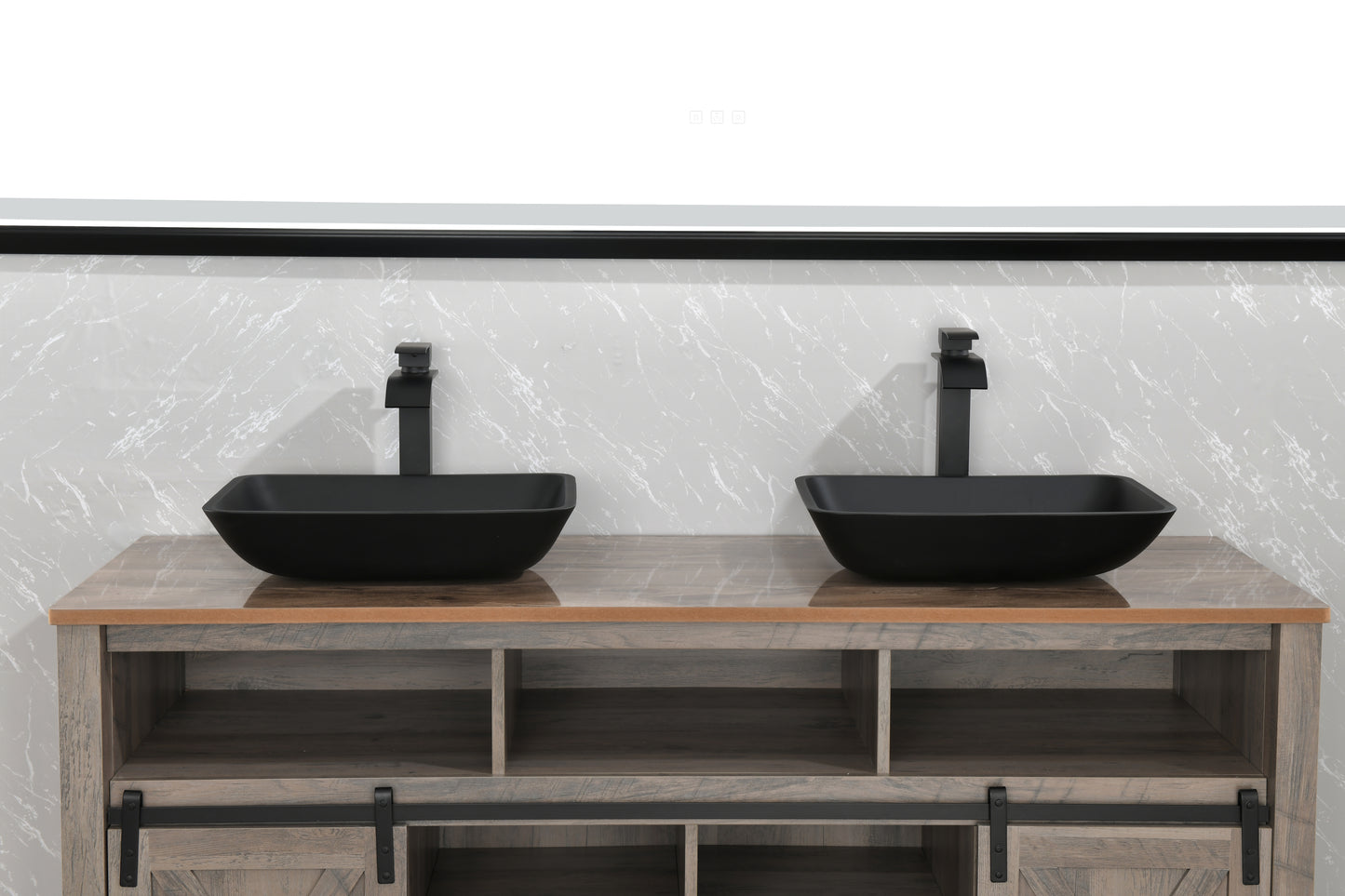 Sleek Black Matte Bathroom Sink Set