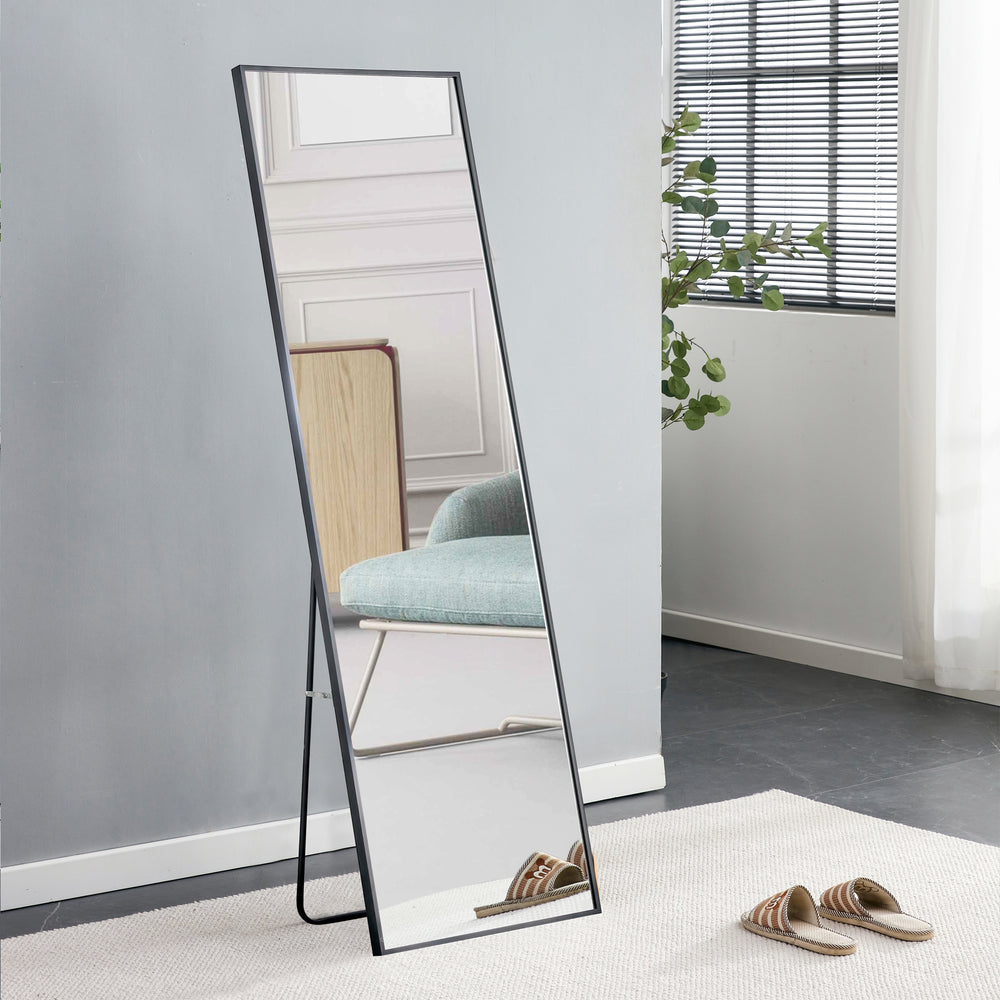 Sleek Black Full-Body Mirror