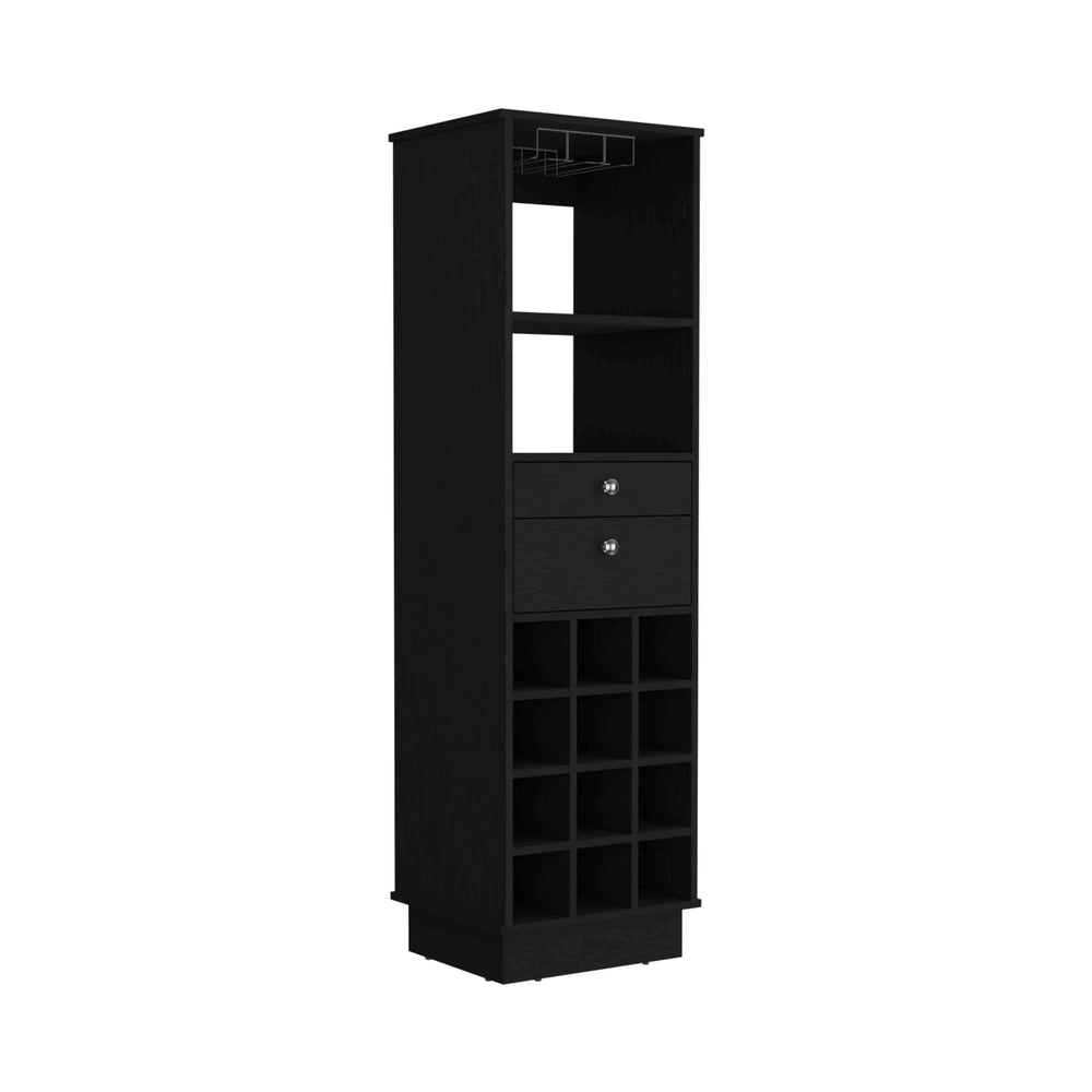 Chic Wine Bar Cabinet with Drawers and Wine Rack