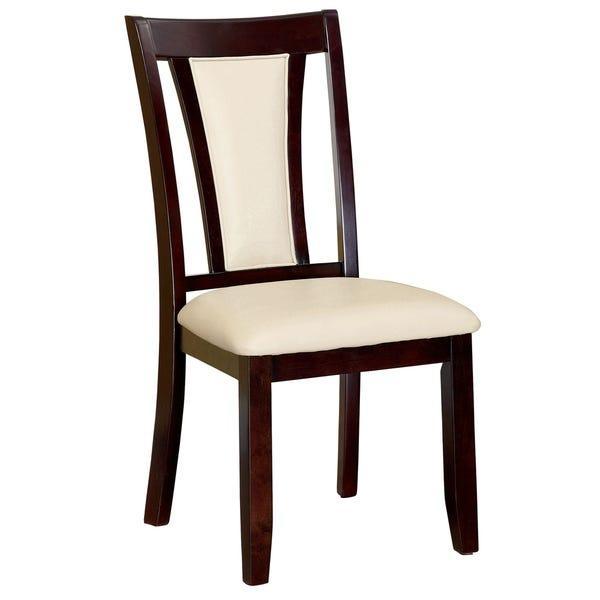 Chic Cherry and Ivory Dining Chairs Set