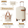 Chic Travel Trio: Lightweight Cream Carry-On Luggage Set