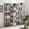 Retro Industrial Triple Shelf Bookshelf in Dark Grey