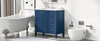 “Chic Blue Bathroom Vanity with Sink and Storage”