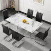 Sleek Marble Dining Table with Silver Legs for Stylish Gatherings