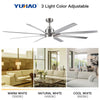 Sleek Brushed Nickel LED Ceiling Fan with Silver Blades