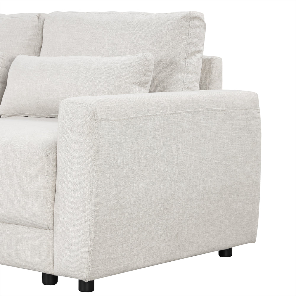 Cozy Corner Modular Sofa with Removable Cushions and Pillows