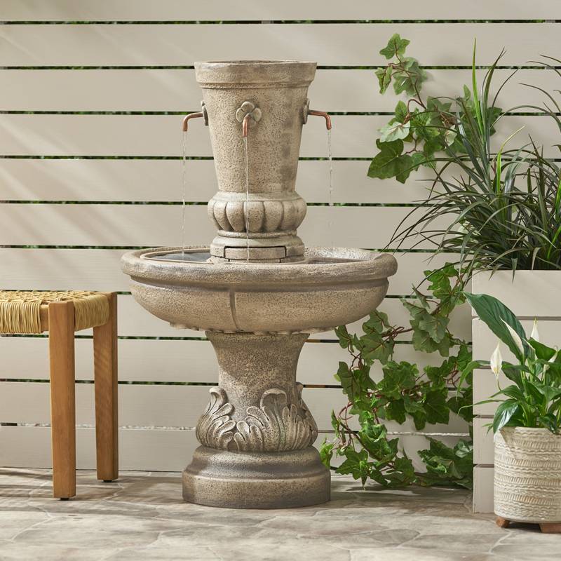 Charming Light Brown Outdoor Fountain