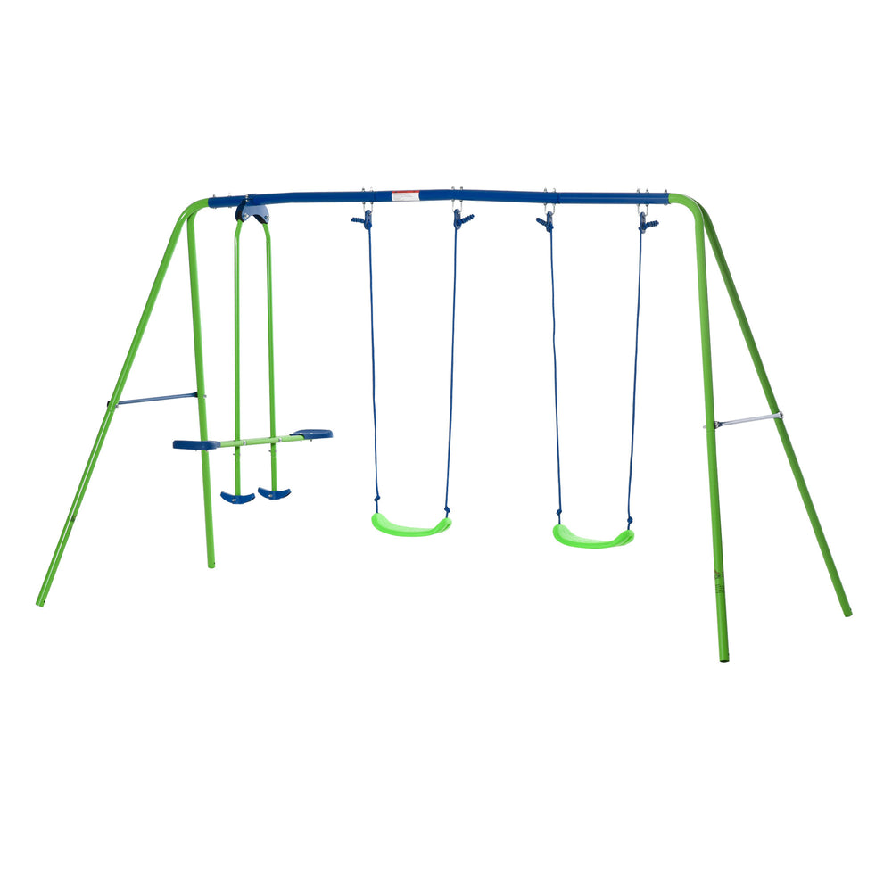 Backyard Bliss Metal Swing Set with Glider