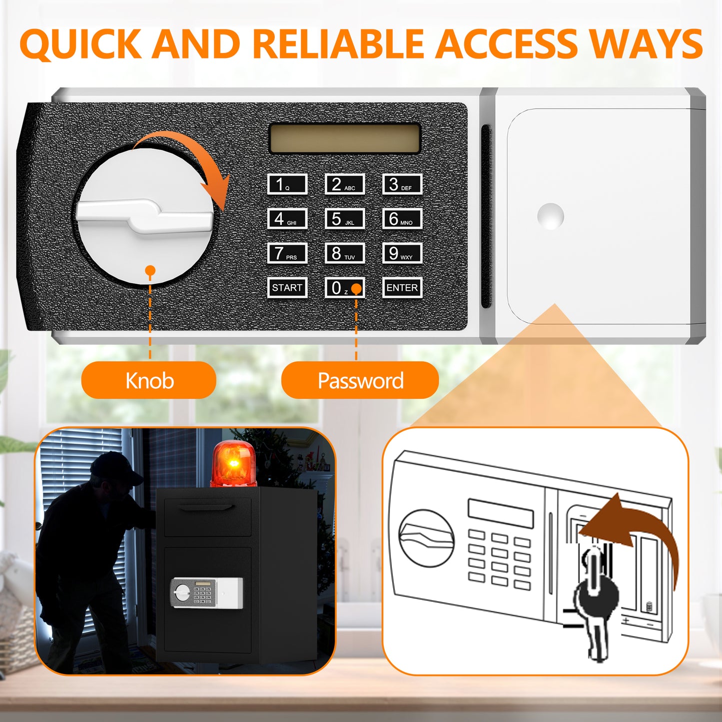 Secure Safe Deposit Box with Electronic Lock