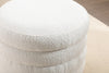 Elegant Ivory Storage Ottoman