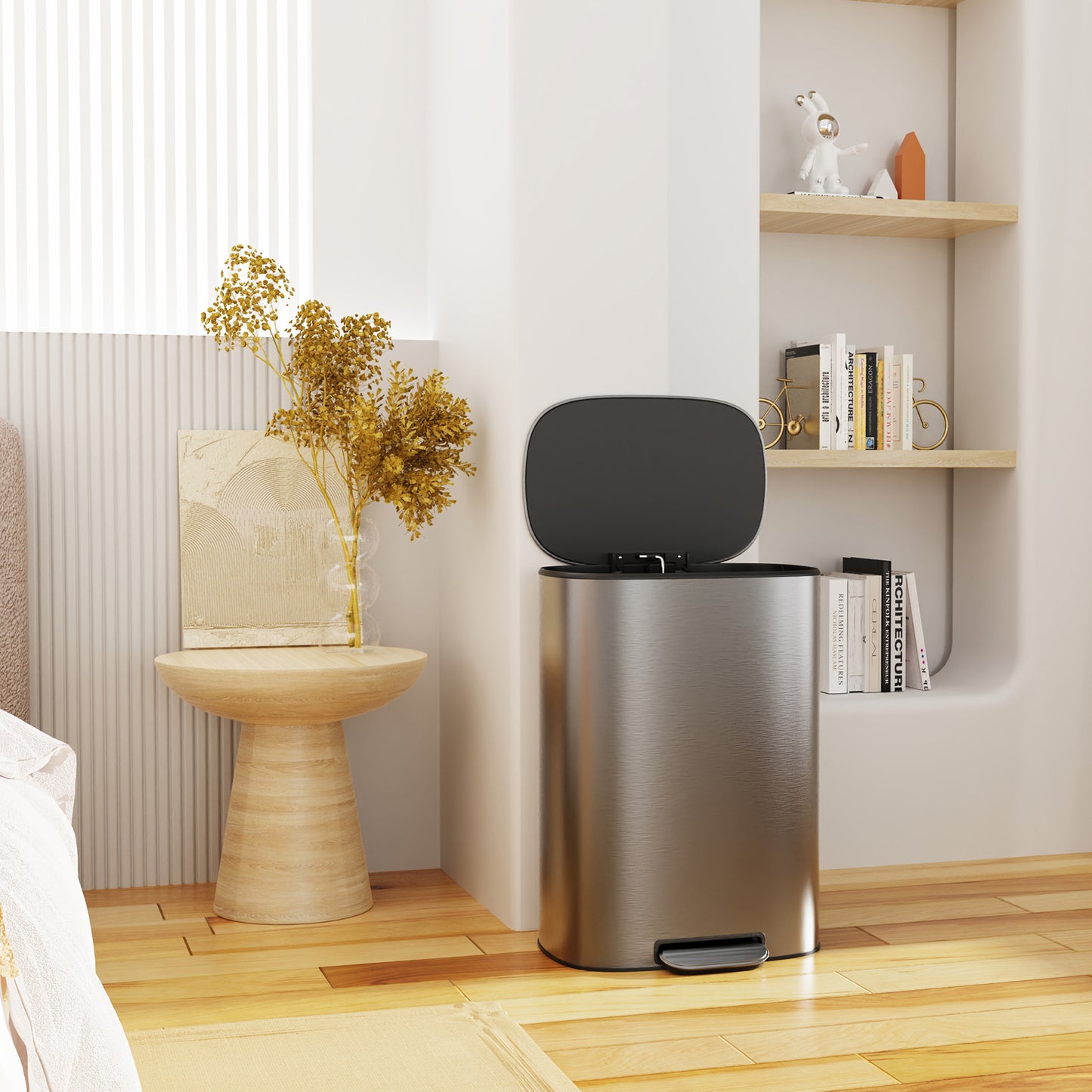 Sleek Soft-Close Kitchen Trash Can with Foot Pedal