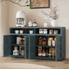 Chic Smoke Blue Sideboard with Open Shelves