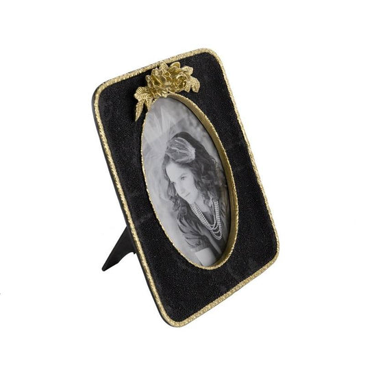 Elegant Vintage Photo Frame in Black & Gold