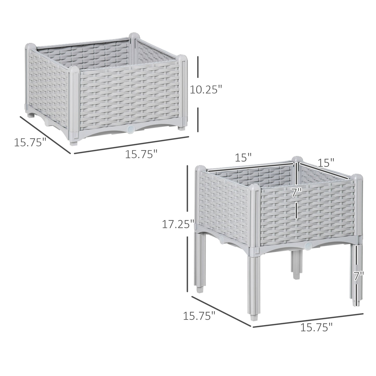 Elevated Self-Watering Garden Planter Set