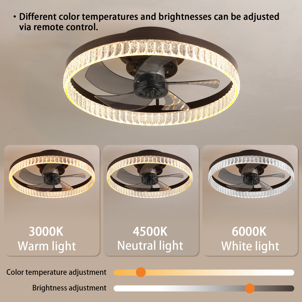 Luxe LED Ceiling Fan Chandelier with Remote