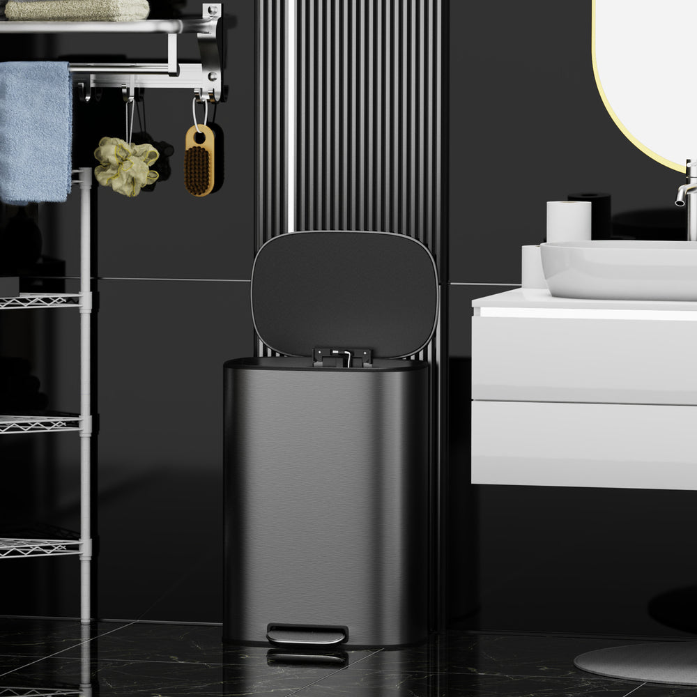 Sleek Soft-Close Kitchen Trash Can with Foot Pedal