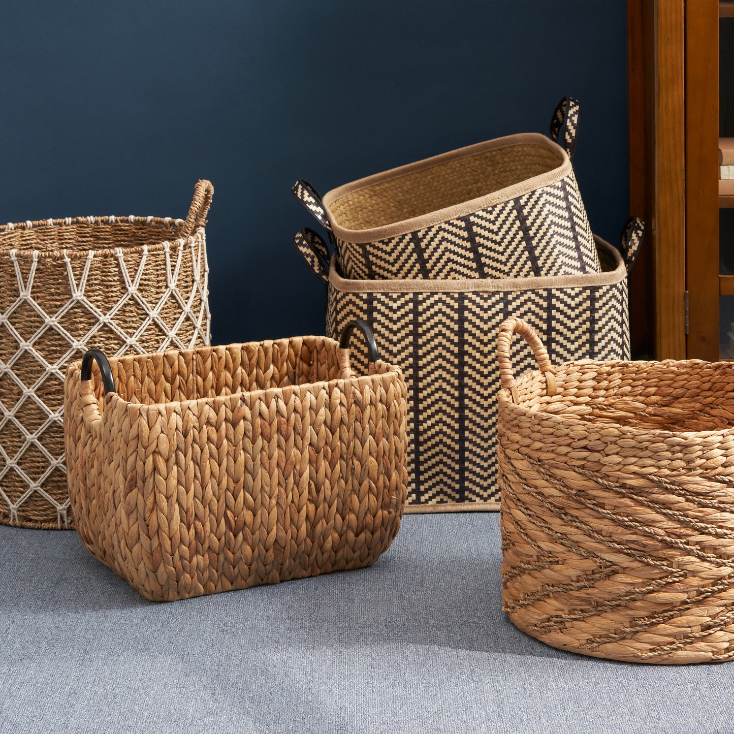 Chic Woven Storage Baskets - Set of Two