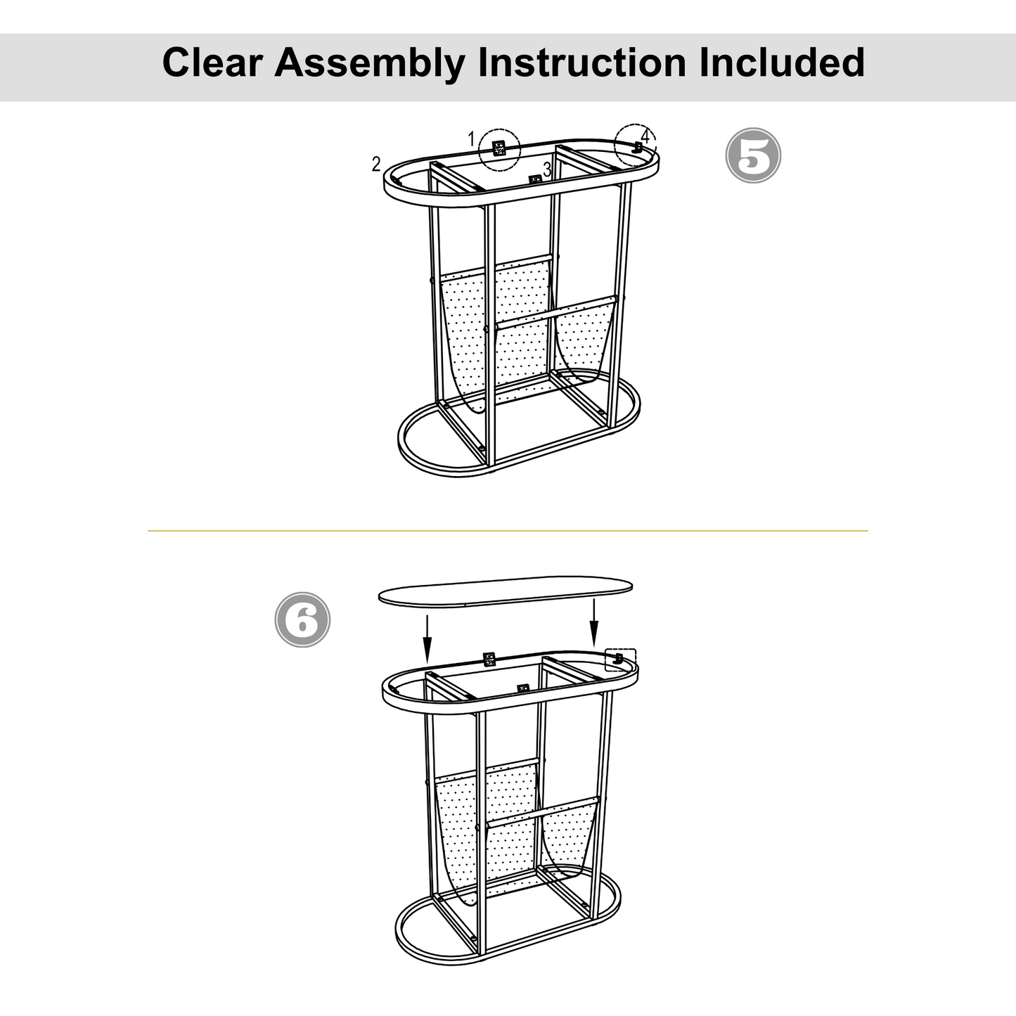 Chic Glass Oval Side Tables with Magazine Storage (Set of 2)