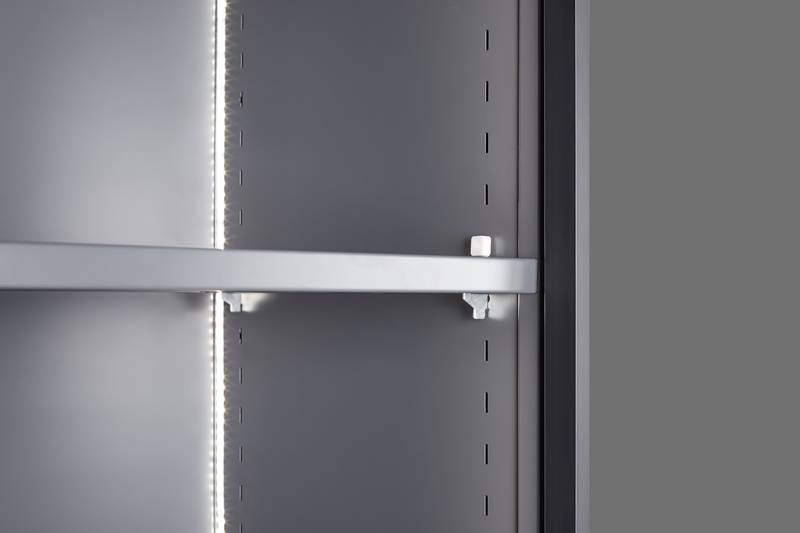 Stylish Double Door Glass Display Cabinet with LED Lights