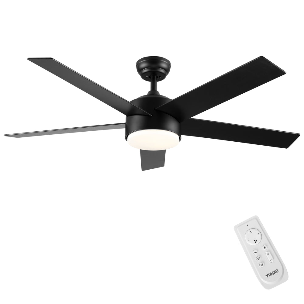 Sleek Black Ceiling Fan with Light