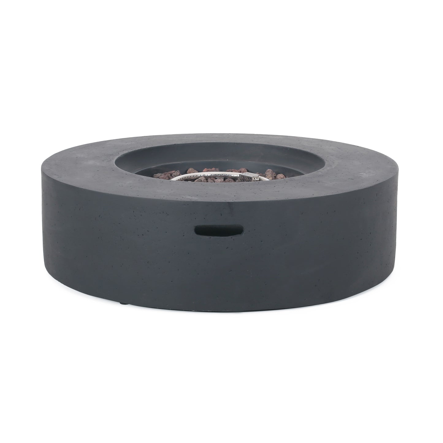 Cozy Outdoor Round Fire Pit in Dark Gray