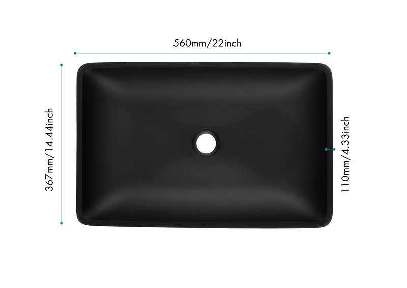 Sleek Black Vessel Sink Set
