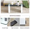 Sleek Glass & White Column Coffee Table