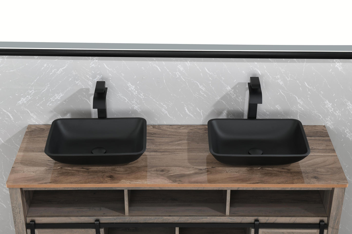 Sleek Black Matte Bathroom Sink Set