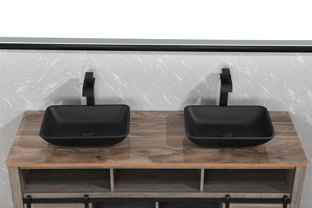 Sleek Black Matte Bathroom Sink Set