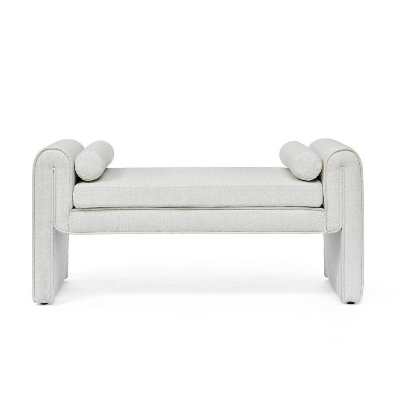Cozy Linen Bedroom Stool - Versatile and Stylish in White