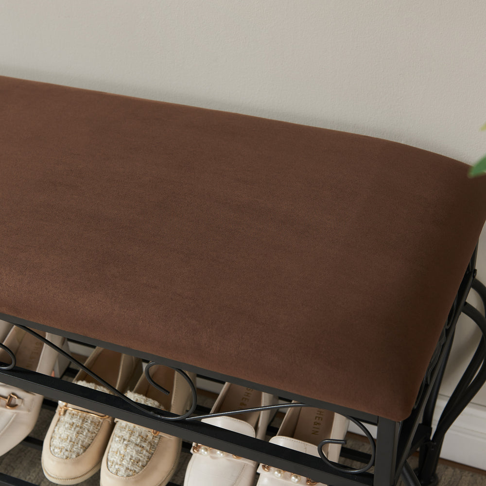 Rustic Entryway Bench & Shoe Rack