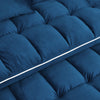 Blue Velvet Dream Sofa Bed: Foldable, Adjustable & USB-Ready