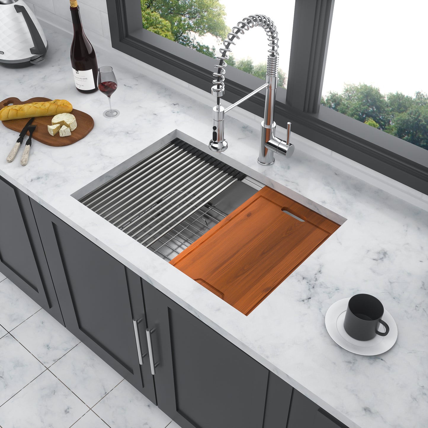 Sleek Undermount Stainless Steel Workstation Sink