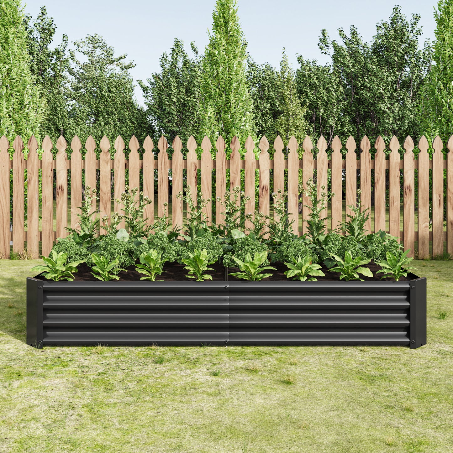 Sleek Black Garden Bed for Beautiful Blooms