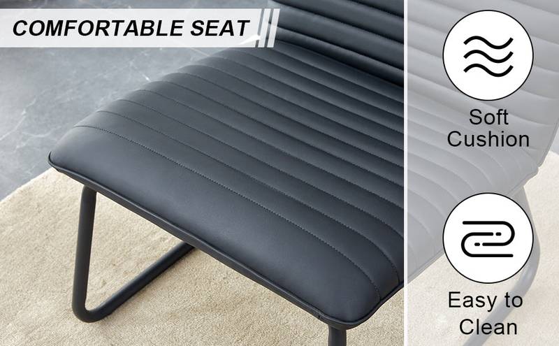 Sleek Black Armless Sofa Chair