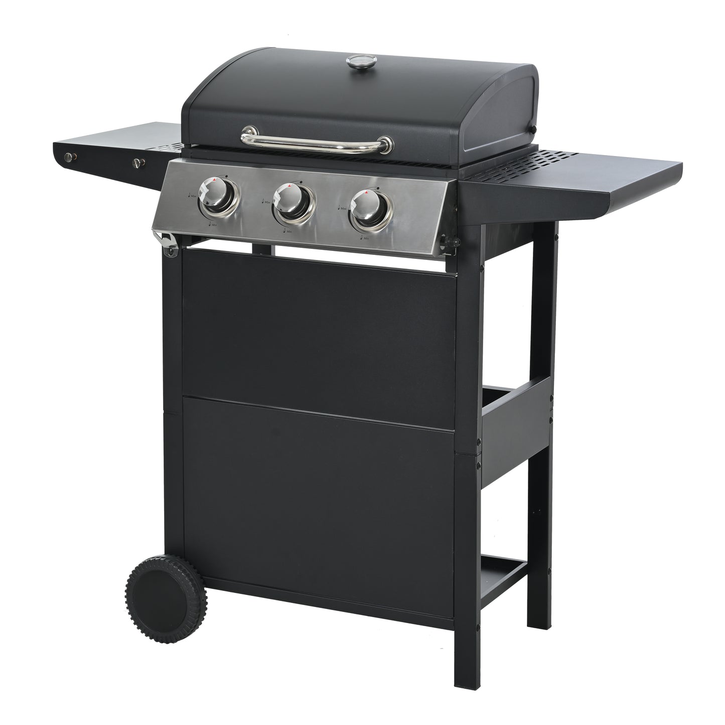 Stainless Steel 4-Burner Propane Grill with Shelves & Wheels