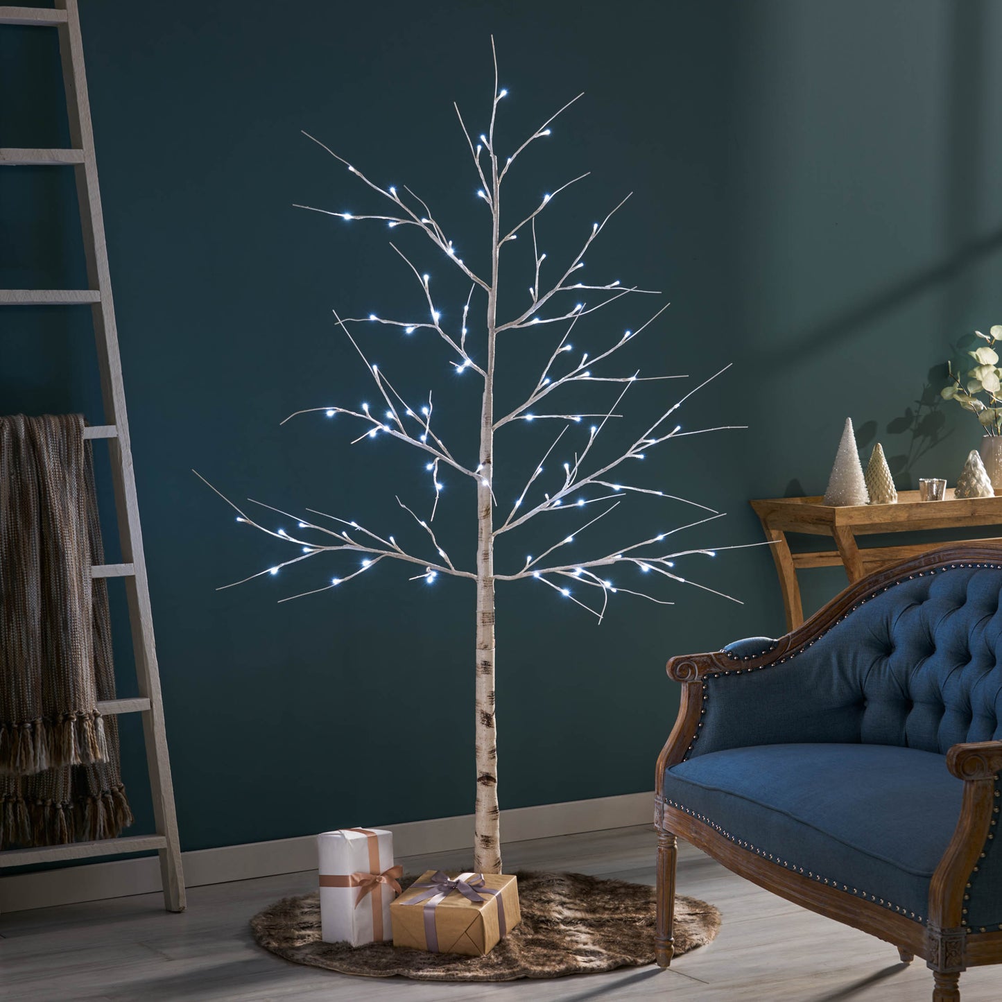 Twinkling Birch Tree Light Decor