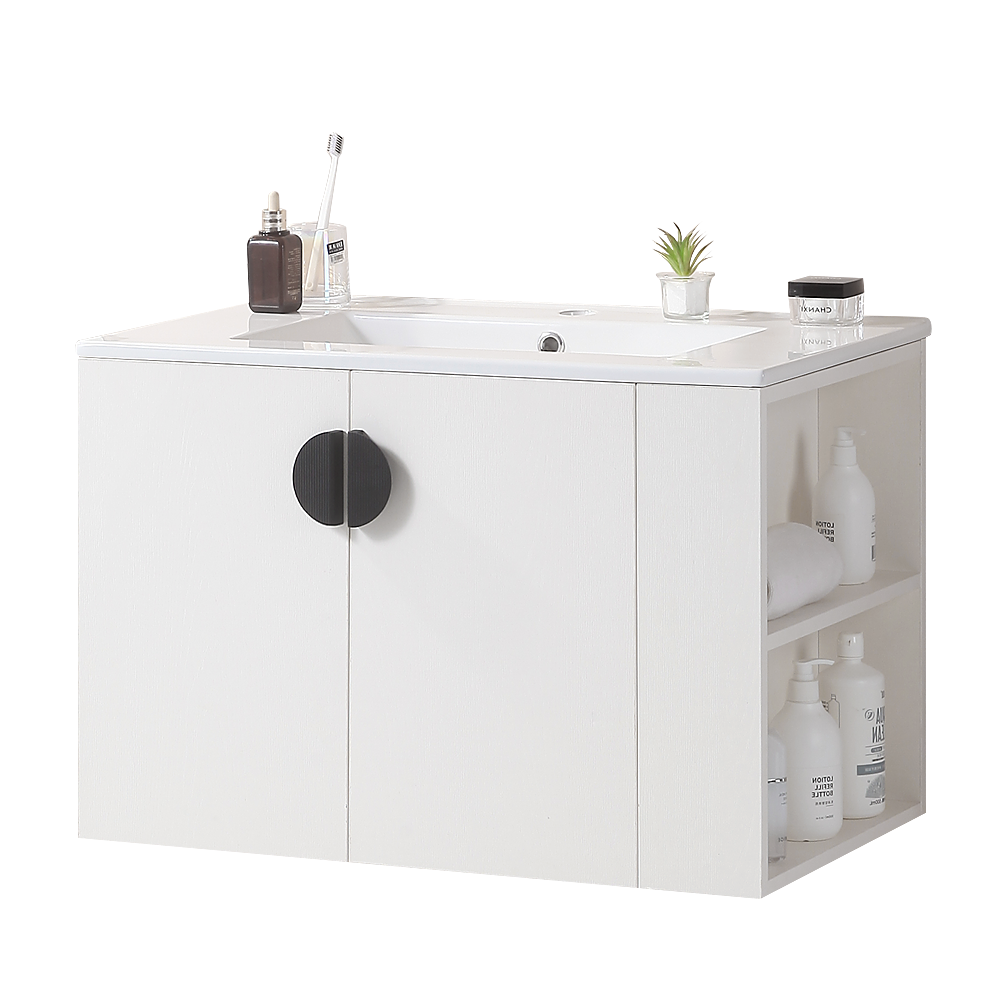 Elegant White Bathroom Vanity with Sink and Storage