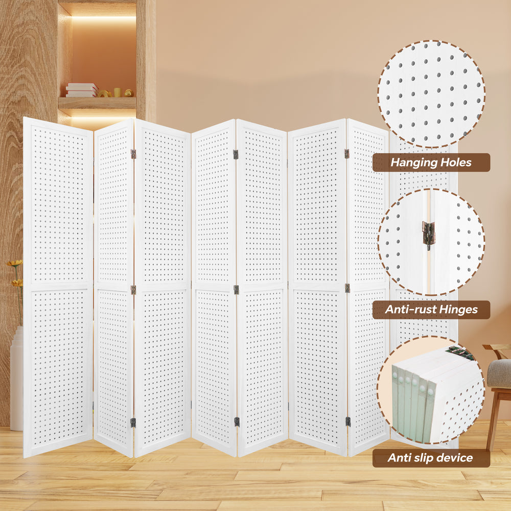 Chic White Folding Room Divider & Display Panel