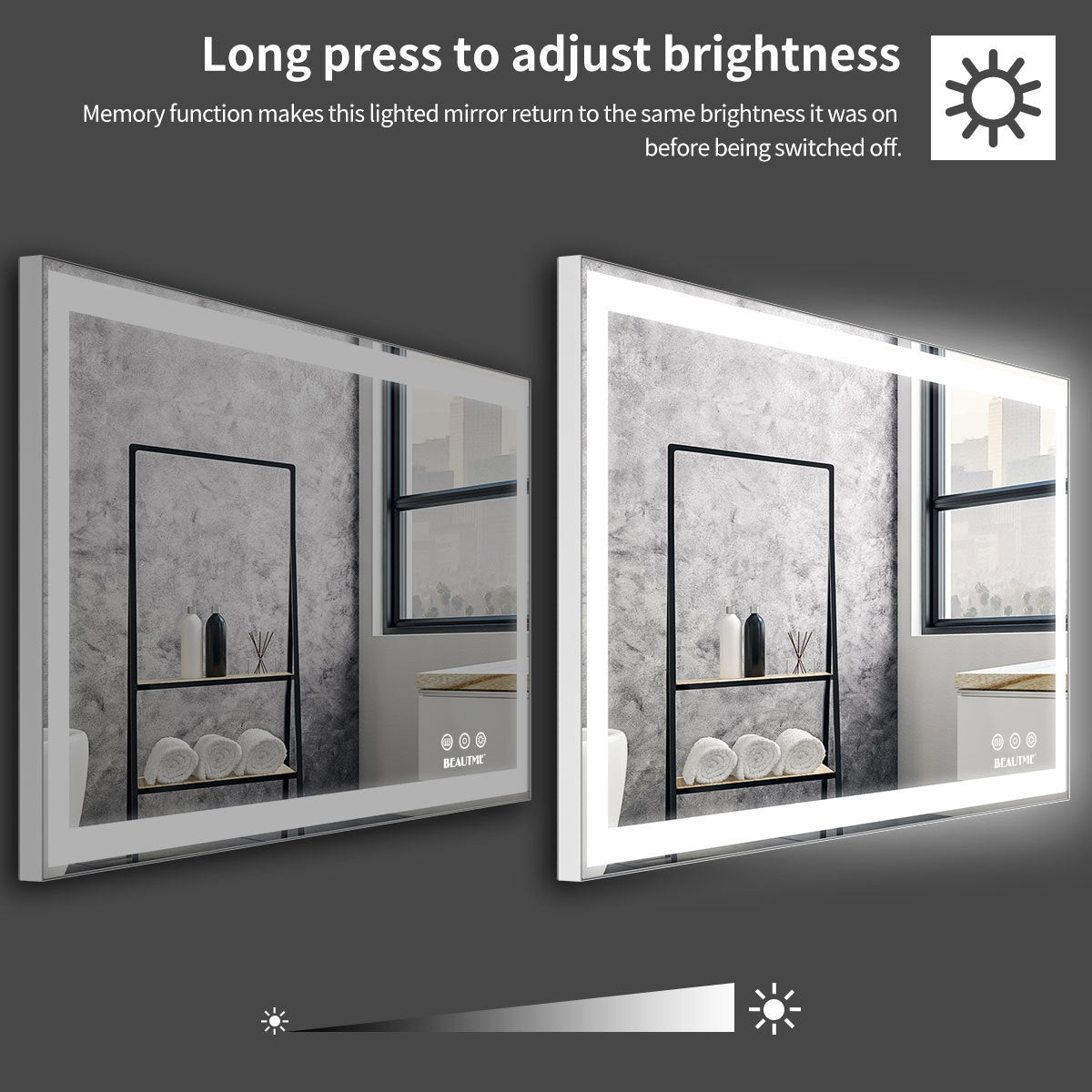 Smart Touch LED Vanity Mirror with Adjustable Lighting