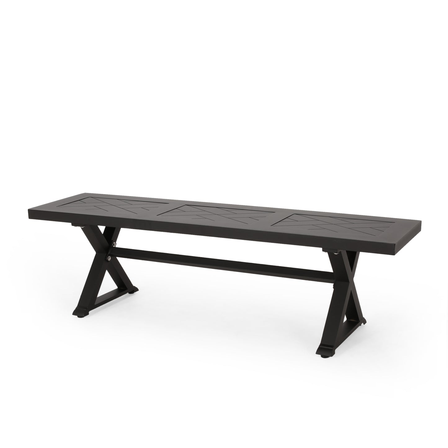 Vintage Black Outdoor Dining Bench