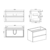 Walnut Wall-Mounted Vanity with Sleek Sink and Ample Storage