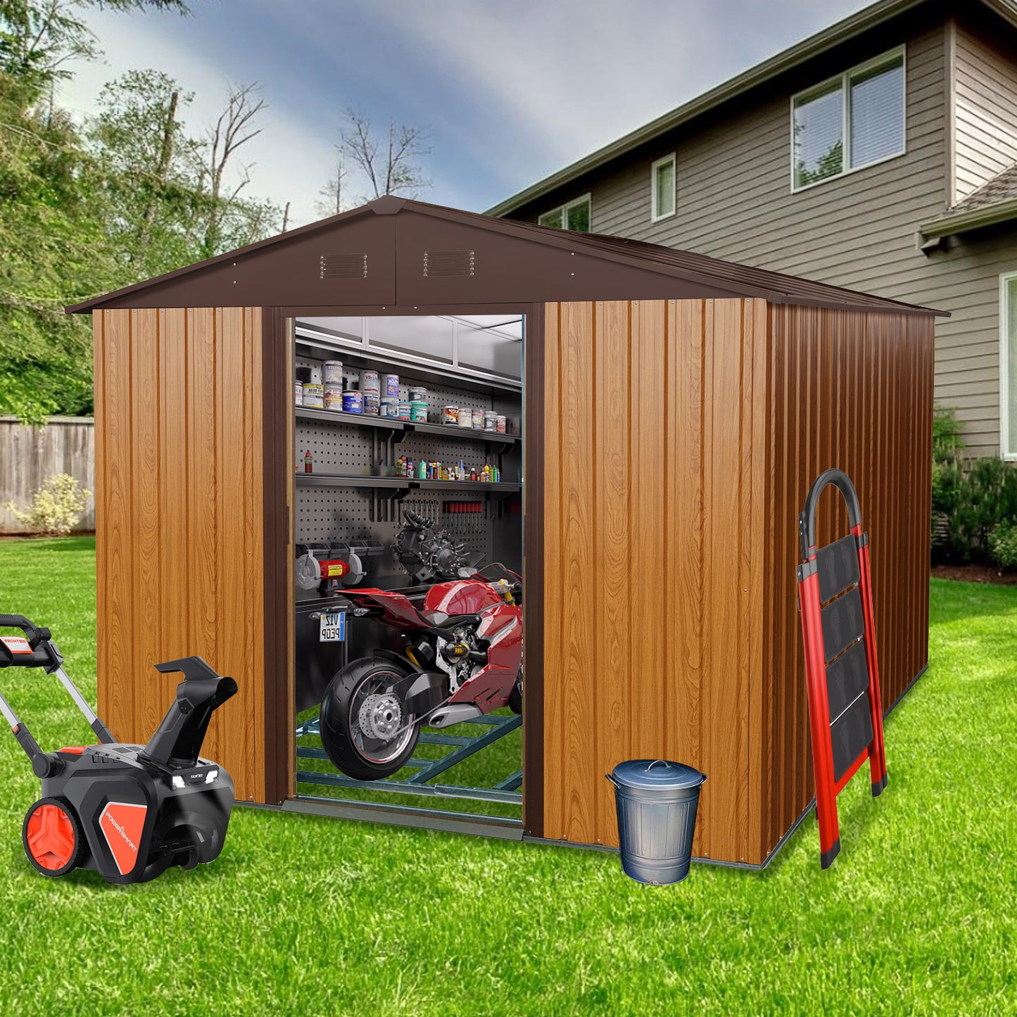 Cozy Coffee Outdoor Storage Shed