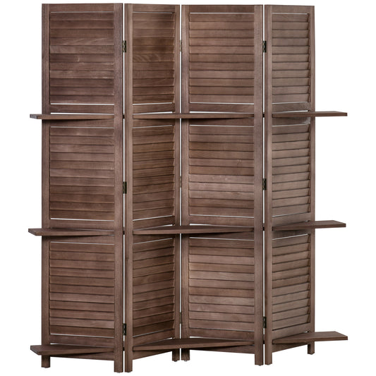 Cozy Wood Room Divider with Shelves