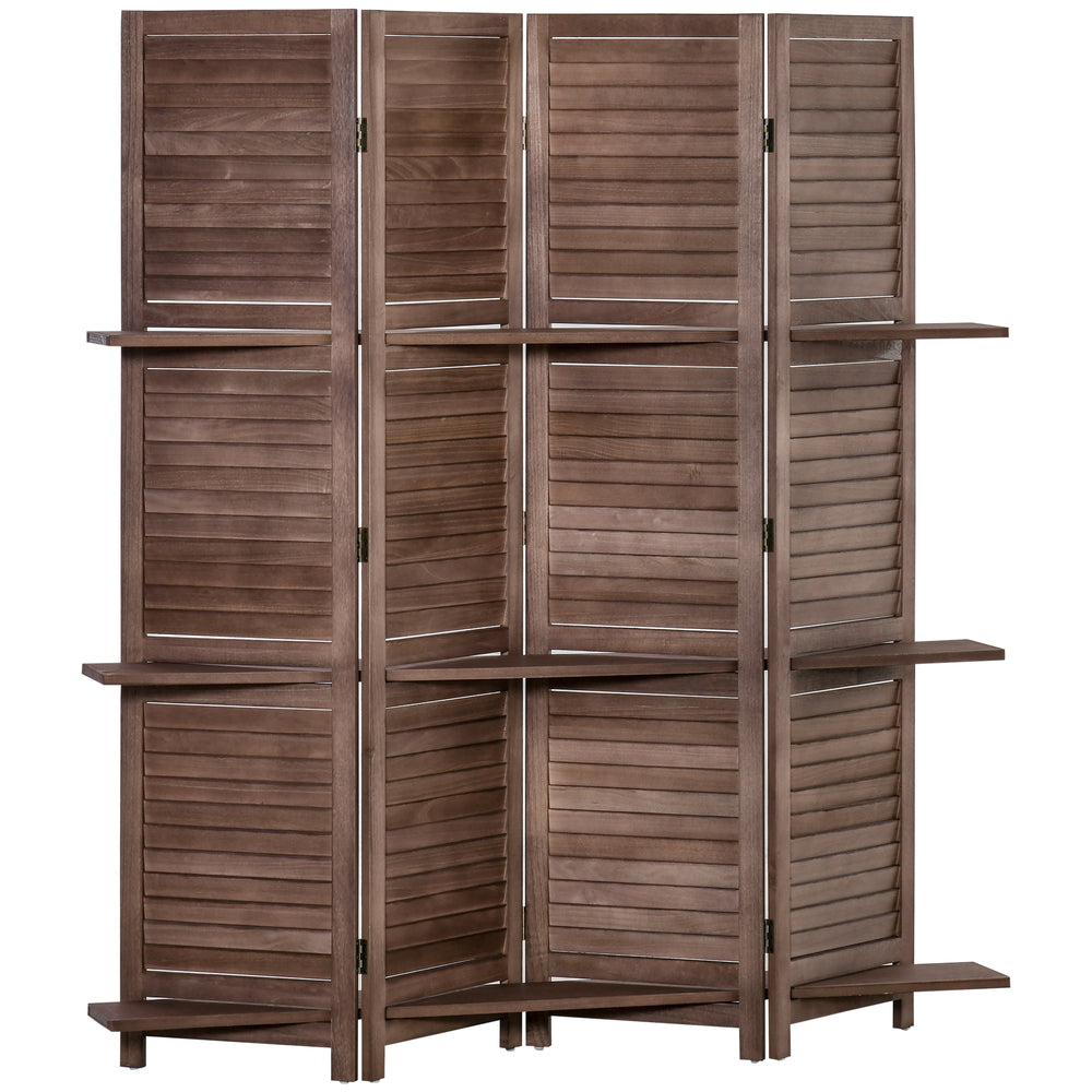 Cozy Wood Room Divider with Shelves