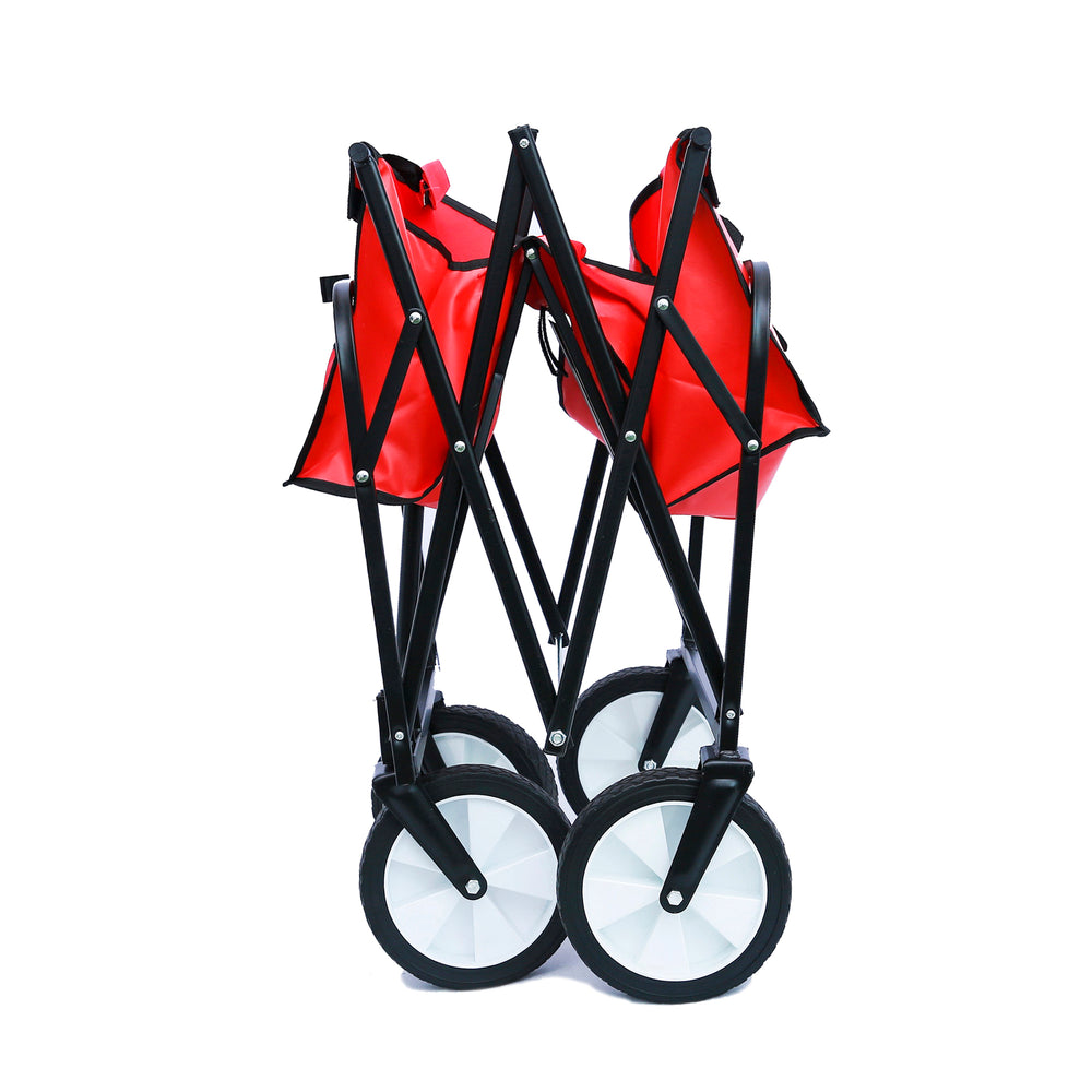 Bright Red Folding Wagon for Gardens & Beaches