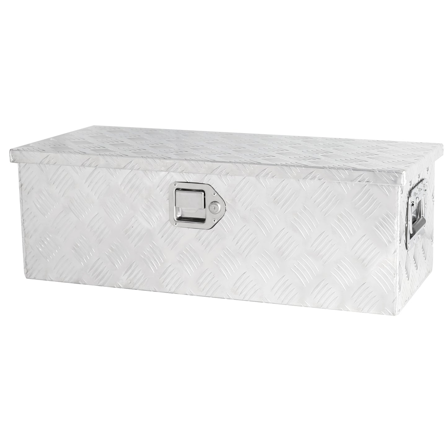 Sturdy Silver Aluminum Underbody Toolbox with Lock and Keys