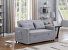 Cozy Light Gray Sleeper Loveseat with Pocket