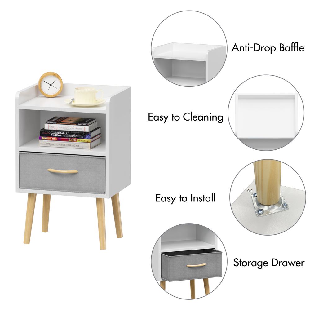 Cozy Collapsible Nightstand with Storage