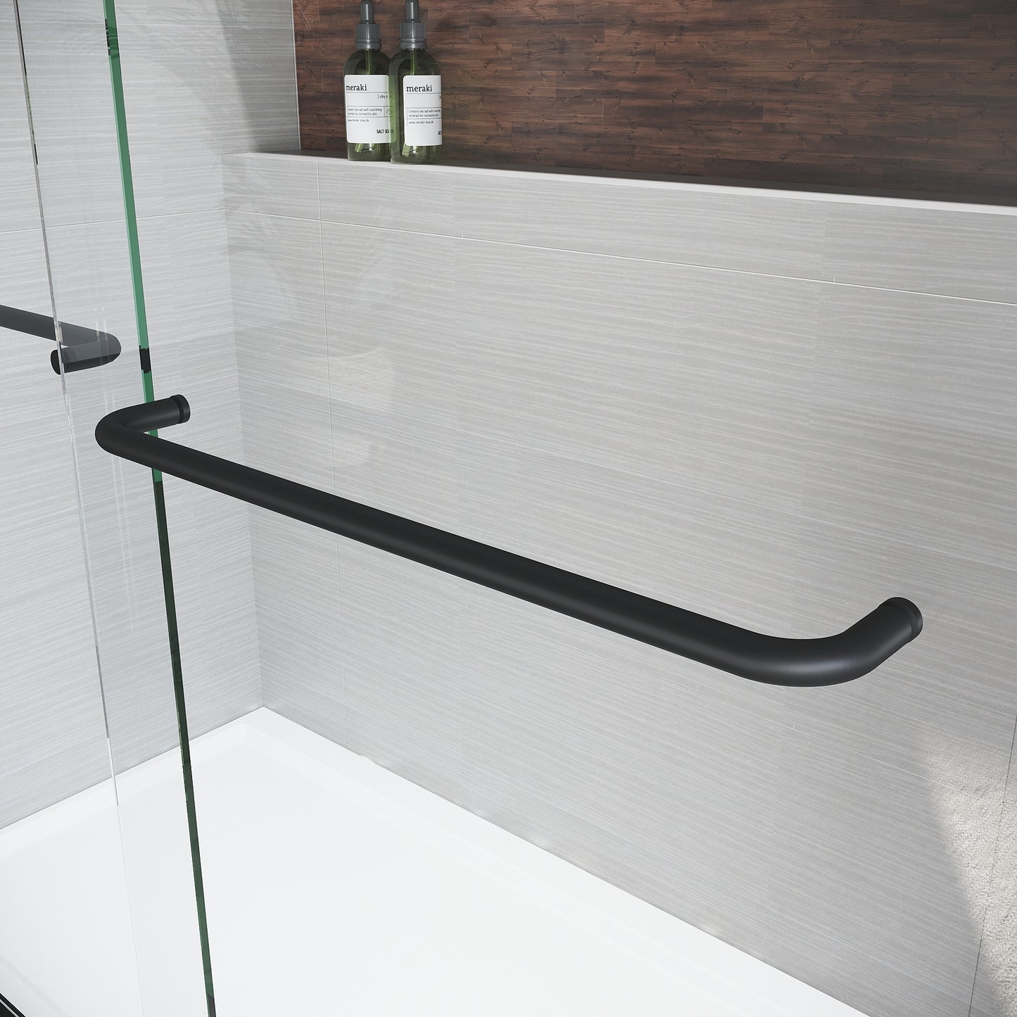 Sleek Slide Shower Door with Stylish Black Finish